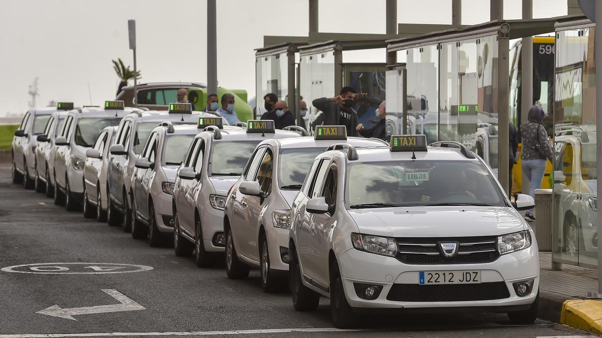 Taxis en la capital grancanaria.