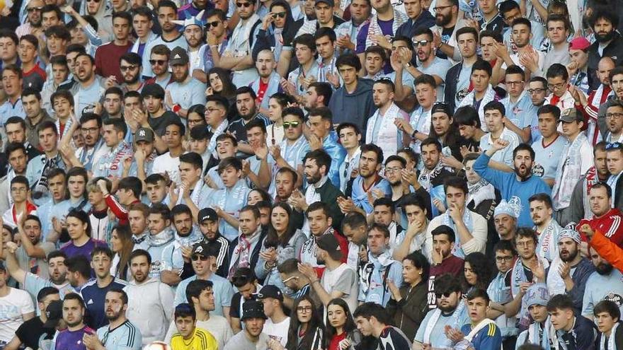 Un aspecto de la grada de Río Bajo durante la visita del Villarreal al estadio de Balaídos la pasada temporada. // Ricardo Grobas