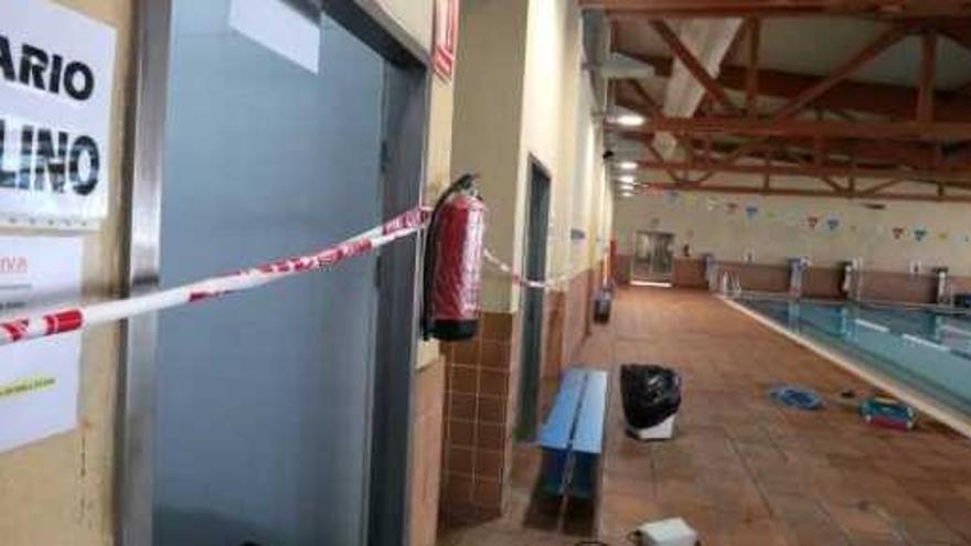 Una imagen de la zona precintada en el Palau d´Esports