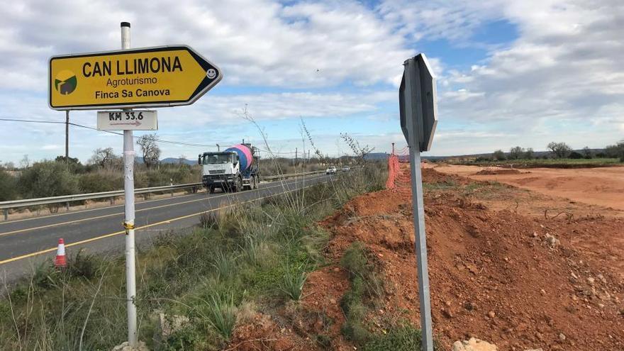 Obras en la carretera Llucmajor Campos