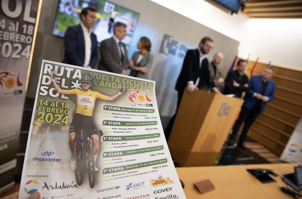 Las etapas de septuagésima edición de la Vuelta cilista a Andalucía.