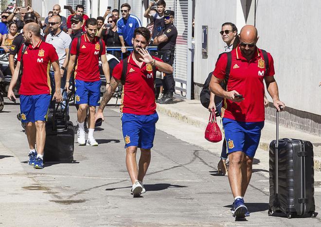 Nacho e Isco, junto a Reina, en una convocatoria de la selección española en Alicante. 