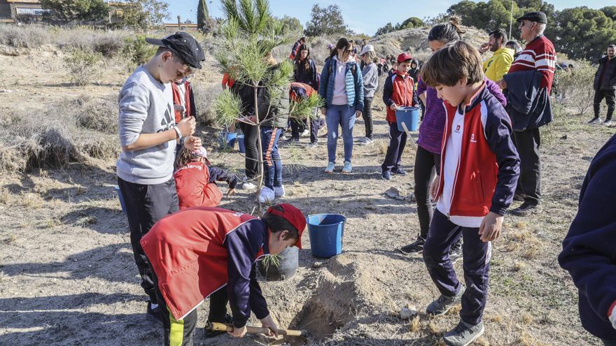 Los alumnos de Salesianos reforestan la &quot;montaña del huevo&quot; por tercer año consecutivo