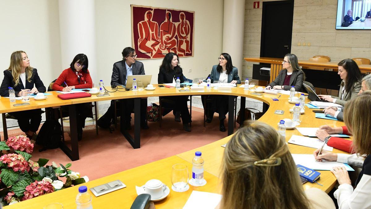 A reitora da USC, Rosa Crujeiras, presidiu este luns unha reunión do Consello Social.
