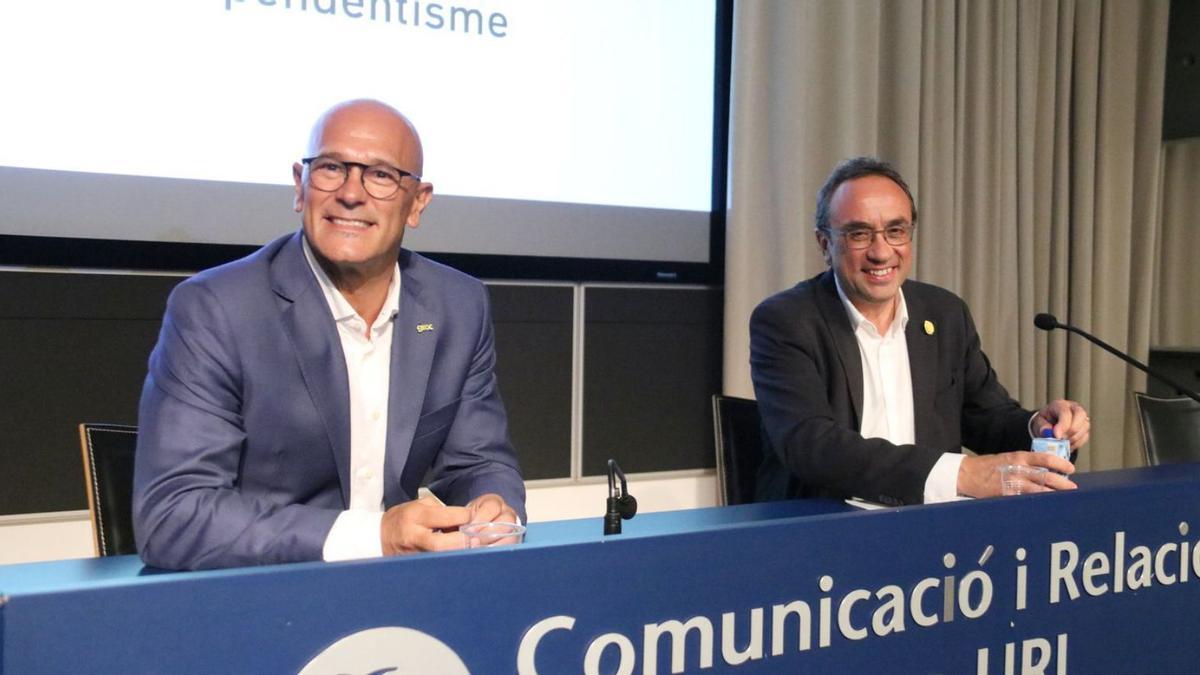 Raül Romeva i Josep Rull, en roda de premsa | ACN