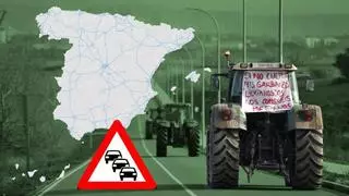 Estos son los cortes de carretera por la huelga de agricultores en toda España