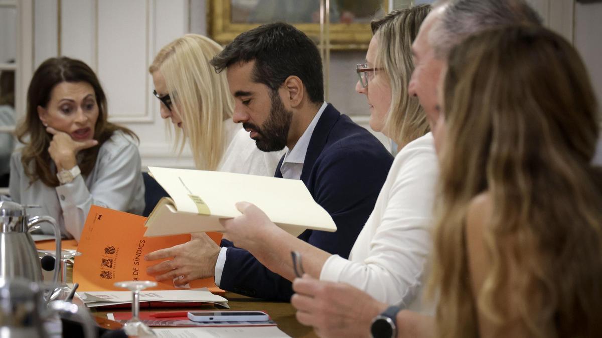 El portavoz del PSPV, José Muñoz, en la junta de síndics de este martes.