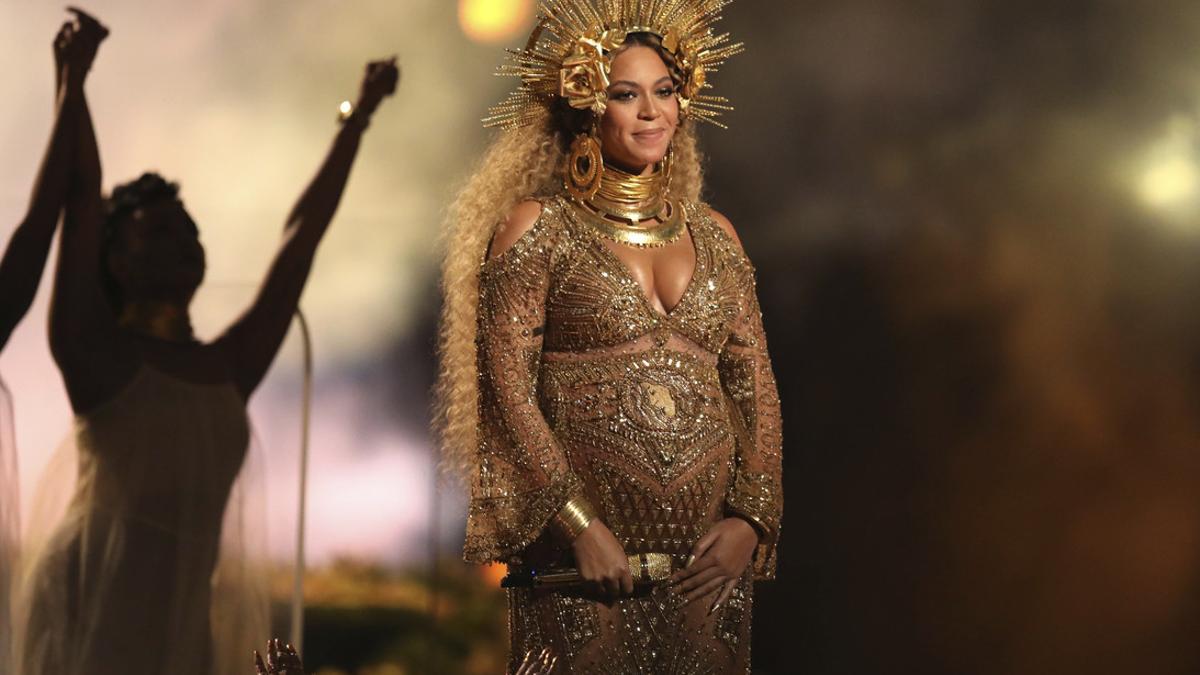 Beyoncé, el pasado 12 de febrero en la gala de los premios Grammy, visiblemente embarazada.