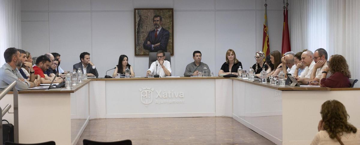 Pleno municipal de Xàtiva del pasado mes de junio.
