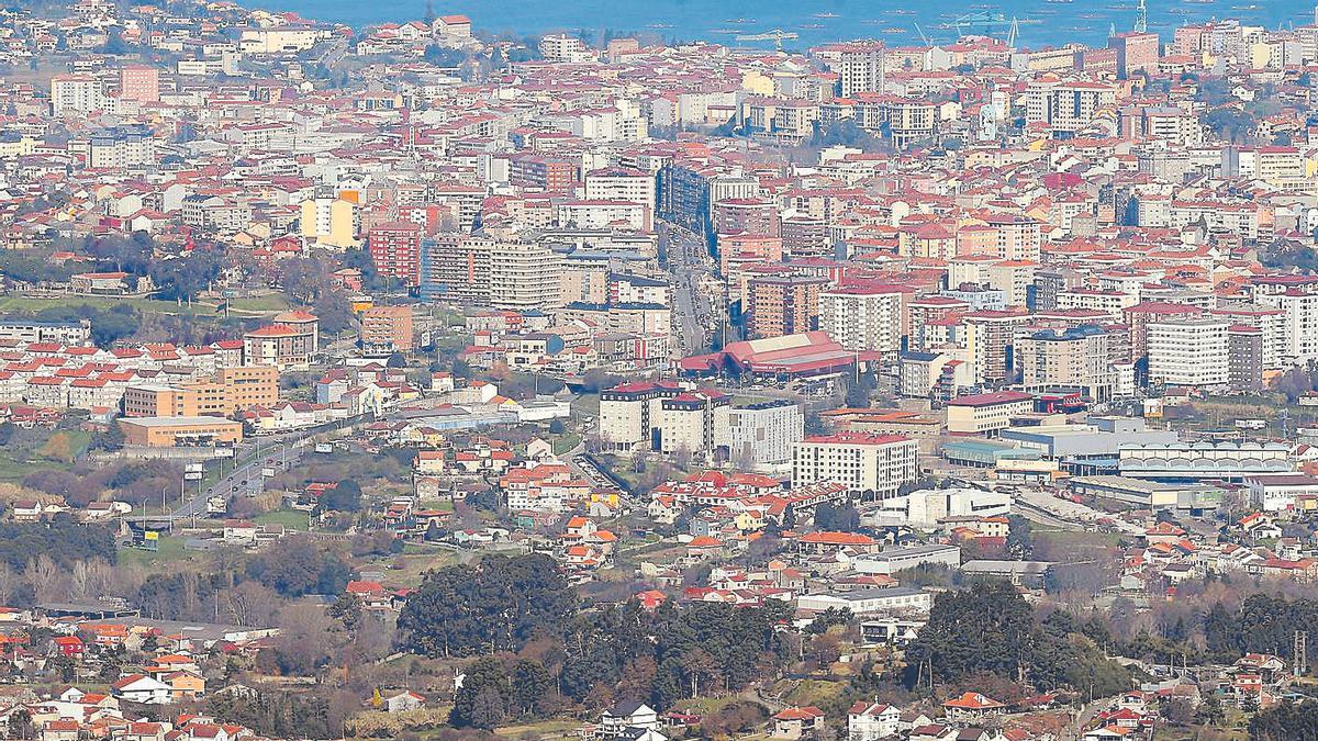 Imagen de edificios en la ciudad de Vigo.