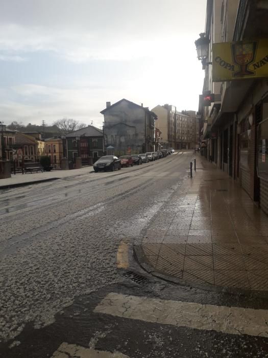 Granizo en la zona centro de Asturias