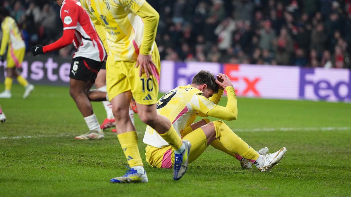 La Juventus se despide de la Champions tras caer en los playoffs contra el PSV