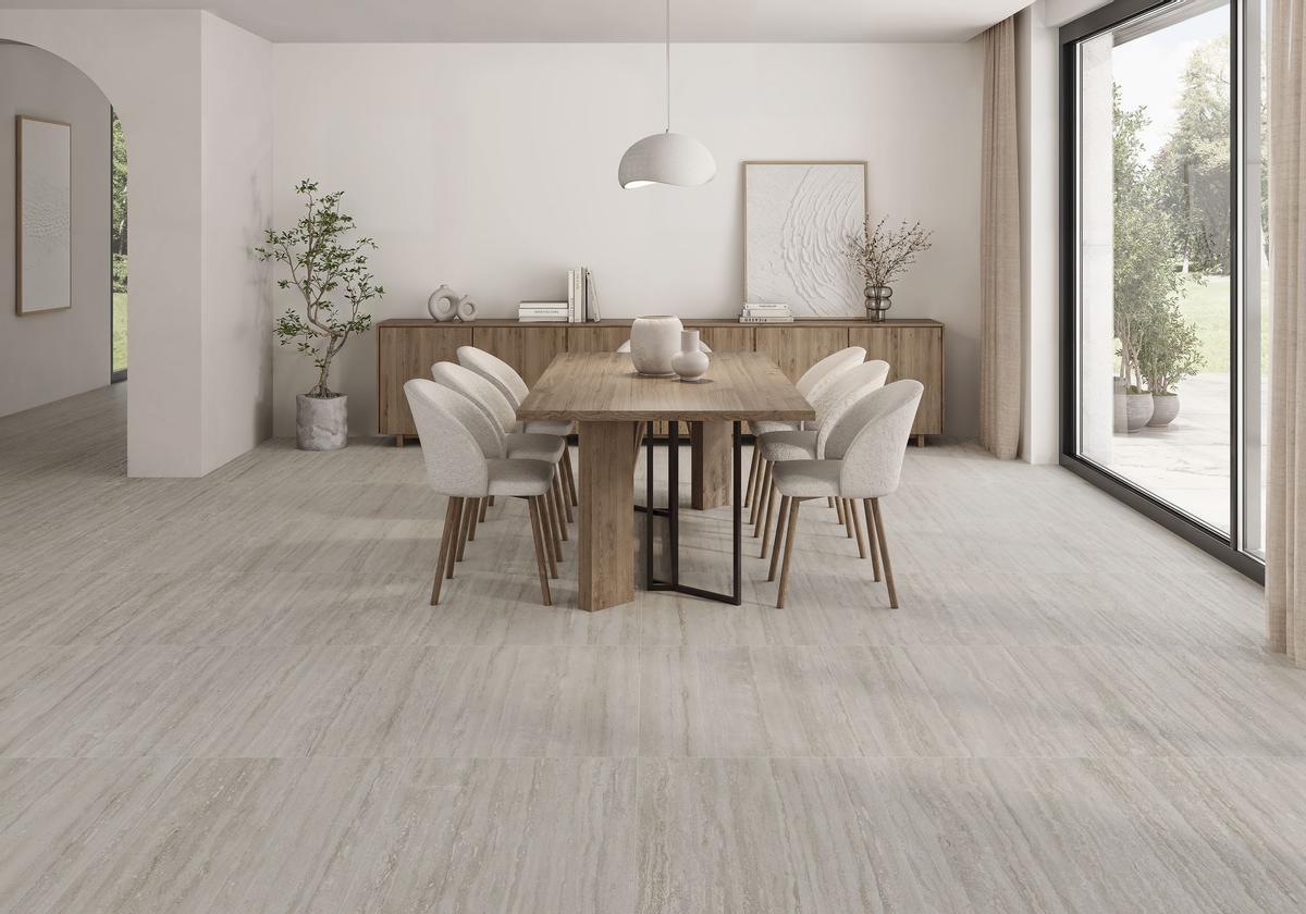 La combinación de piedras y tonos claros aporta serenidad a la organización del espacio.