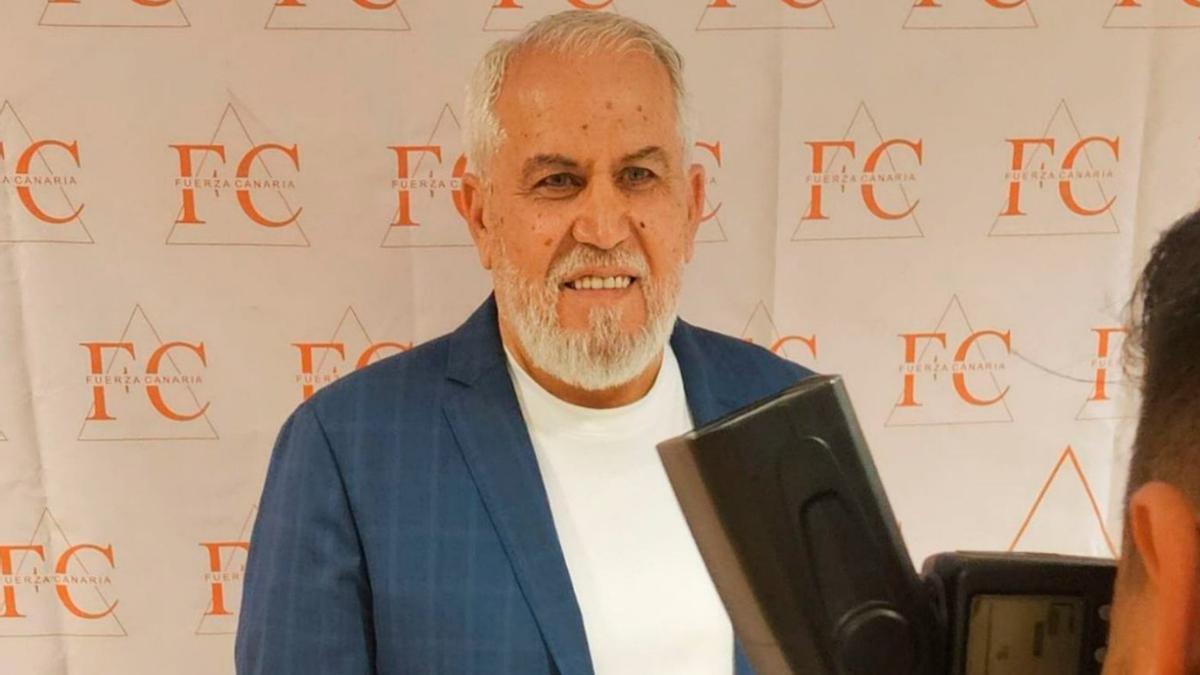 Mohamed Jamil Derbah, empresario de origen libanés, en un acto de su partido, Fuerza Canaria.