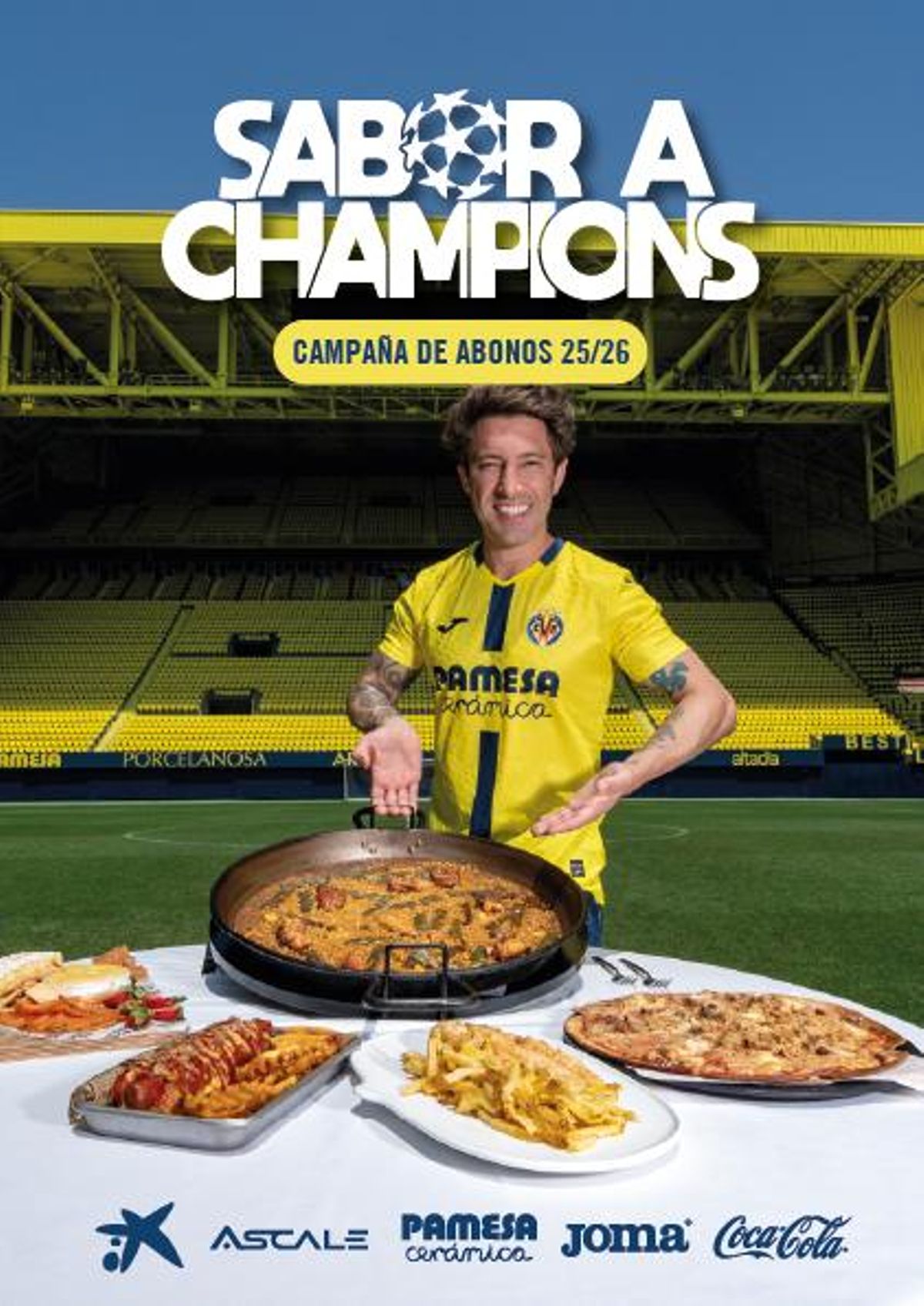 El Villarreal CF ha presentado la campaña de abonos 2025/26 con el Chef Bosquet como reclamo y el lema: 'Sabor a Champions'.