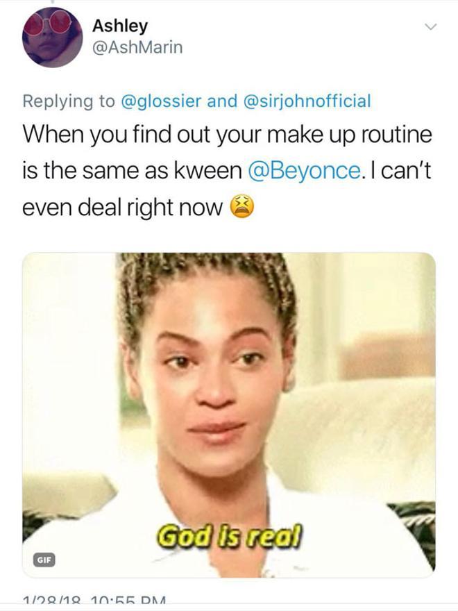 Meme sobre el maquillaje de Beyoncé