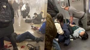 Imágenes del tiroteo en el metro de Nueva York, en el que 16 personas han resultado heridas.