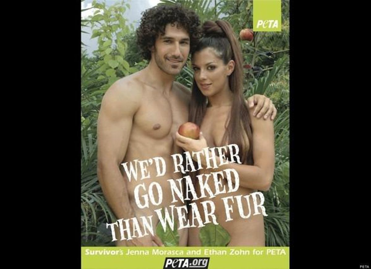 Jenna Morasca i Ethan Zohn, de l’edició americana de ’Supervivientes’, posen per a PETA.