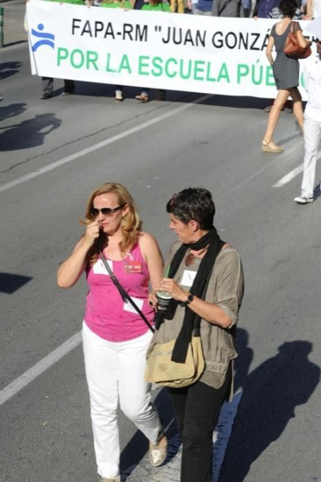 La protesta de educación en Murcia, en imágenes