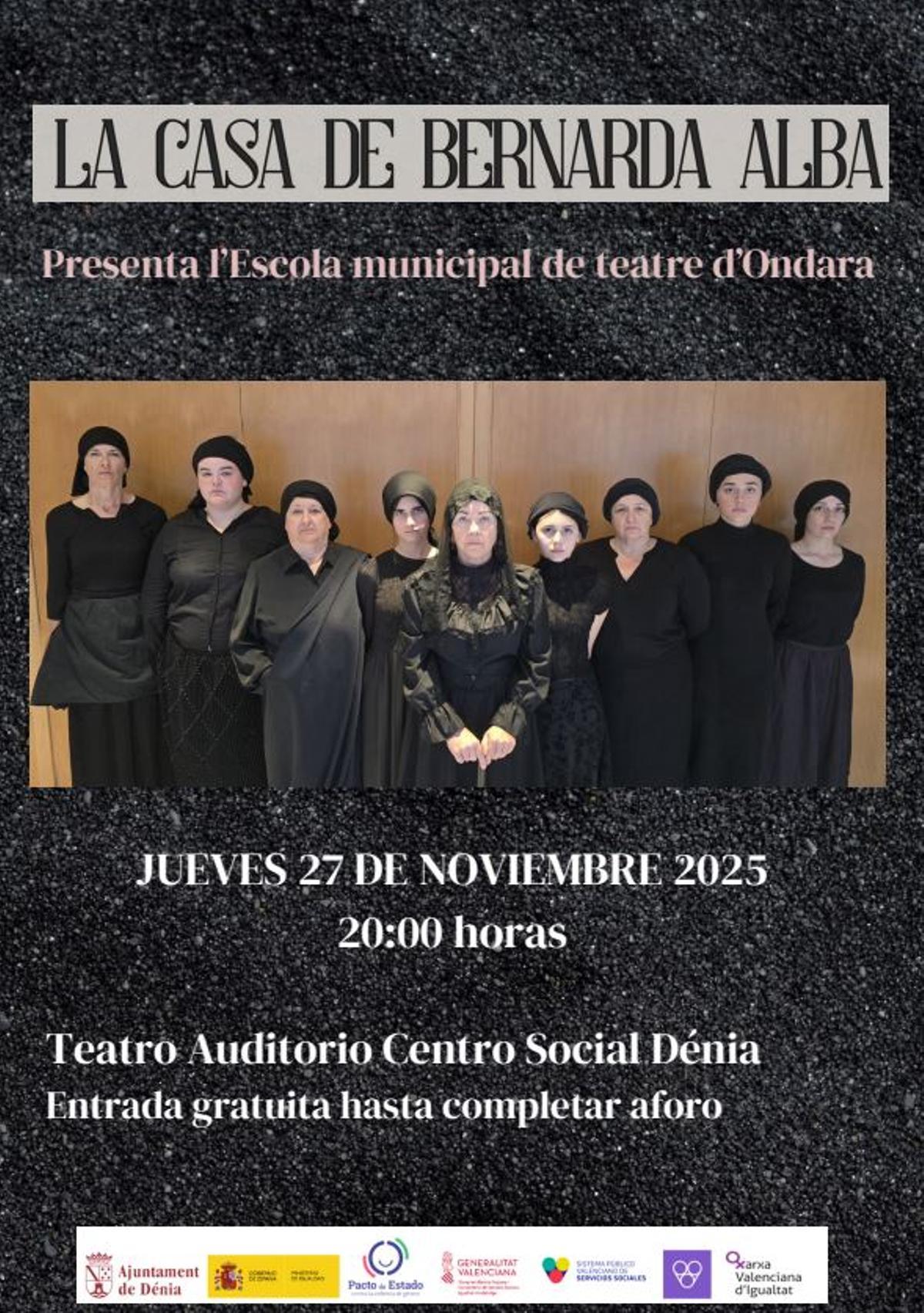 Cartel de la representación de "La Casa de Bernarda Alba"