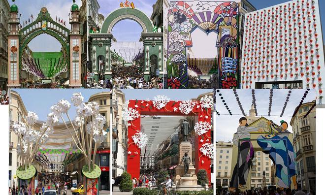 La evolución de la portada de la Feria del Centro de Larios