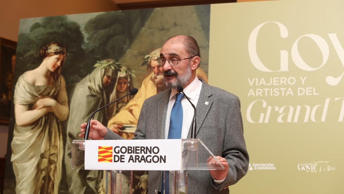 Javier Lambán, en una visita al Museo Goya de Zaragoza