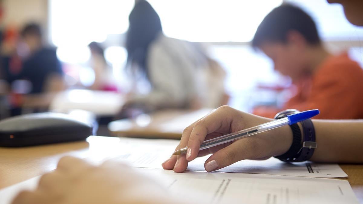 Alumnos de primaria durante una prueba, en una imagen de archivo