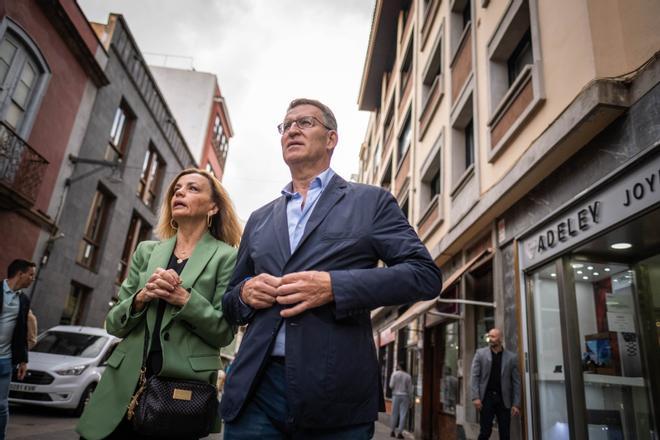 El presidente del Partido Popular, Alberto Núñez Feijóo, visita La Laguna