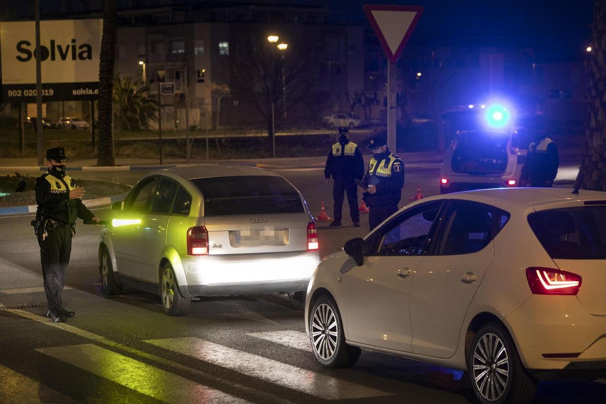 Control policial en Canet.