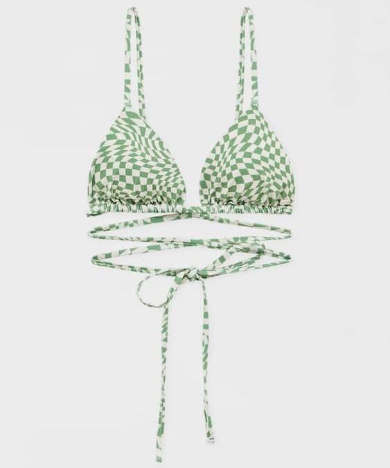 Top bikini cuadros tiras