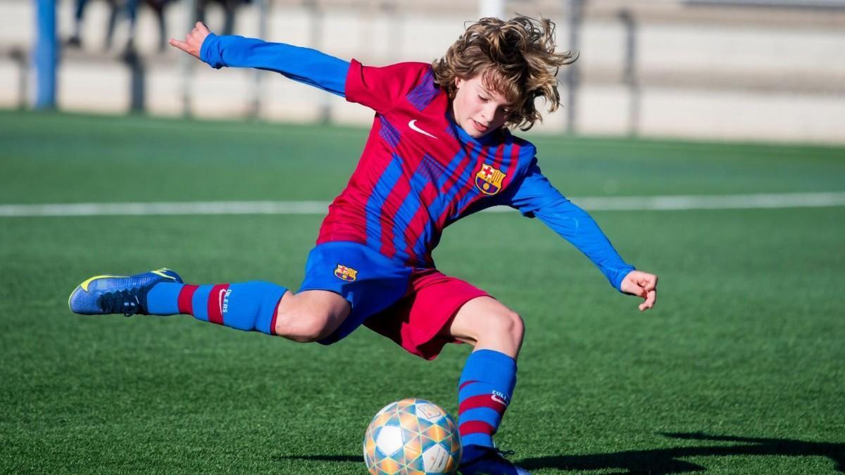 Iu Martínez juega en el Barça desde que era benjamín