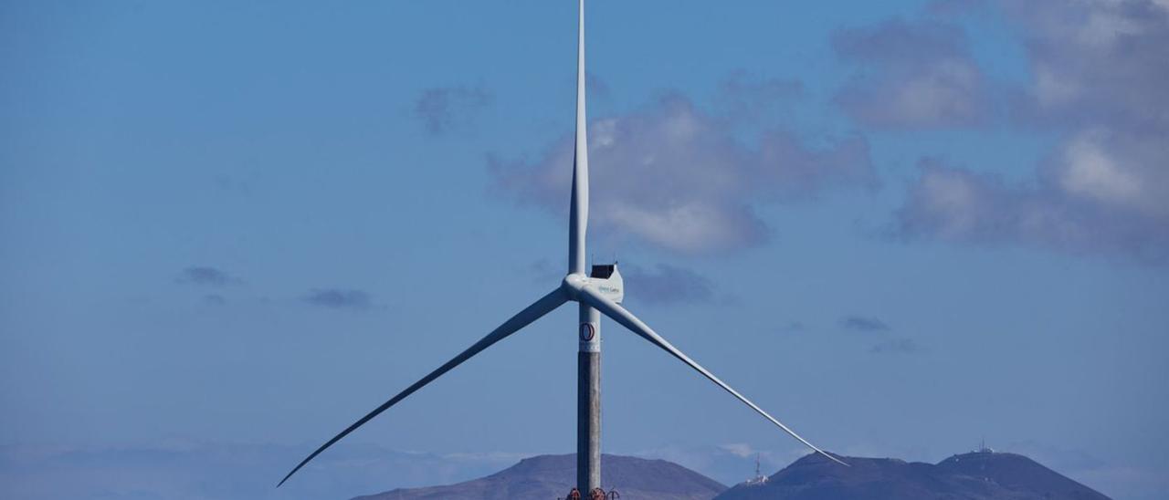 Aerogenerador eólico instalado por Plocan en Gran Canaria, el único del Archipiélago.