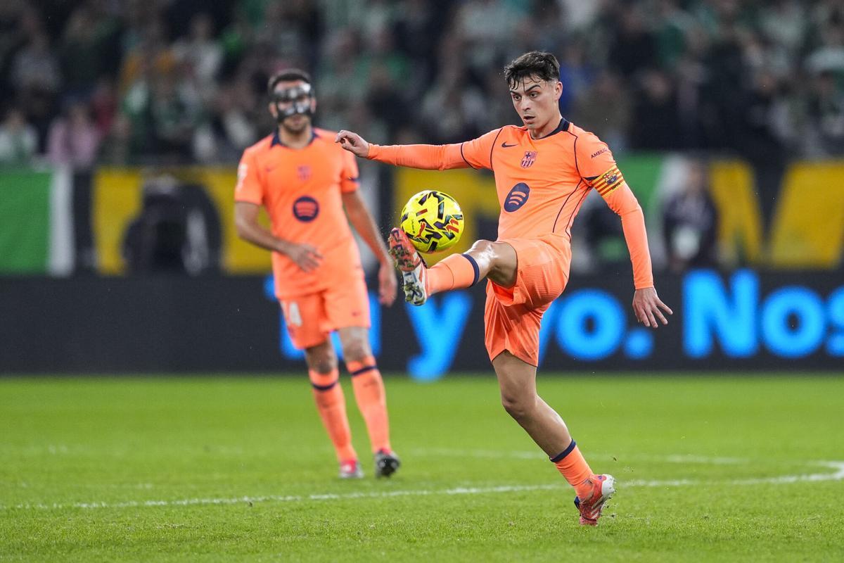 Pedri of FC Barcelona in action during the Spanish league, LaLiga EA Sports, football match played between Real Betis and FC Barcelona at La Cartuja stadium on December 6, 2025, in Sevilla, Spain. AFP7 06/12/2025 ONLY FOR USE IN SPAIN. Joaquin Corchero / AFP7 / Europa Press;2025;SPORT;ZSPORT;SOCCER;ZSOCCER;Real Betis v FC Barcelona - LaLiga EA Sports;