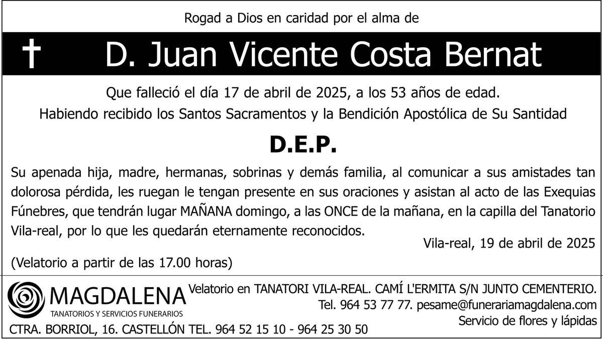 D. Juan Vicente Costa Bernat
