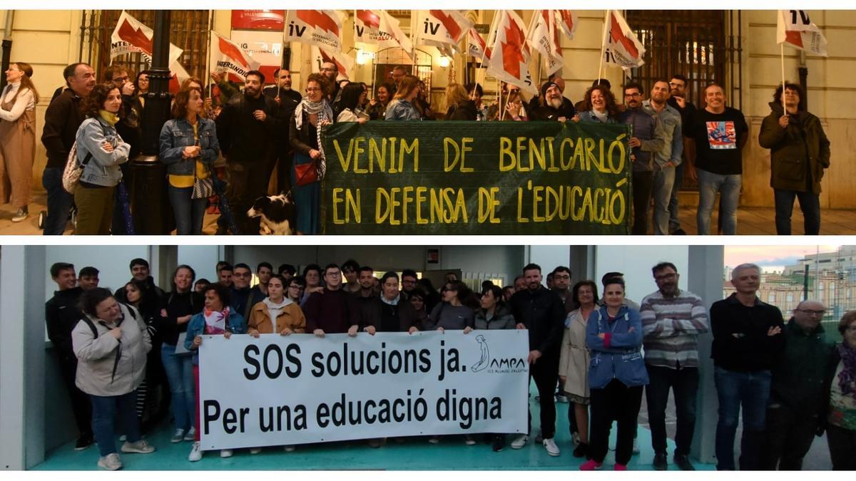 Protestas en Castelló y Almassora contra la falta de profesores en los centros educativos