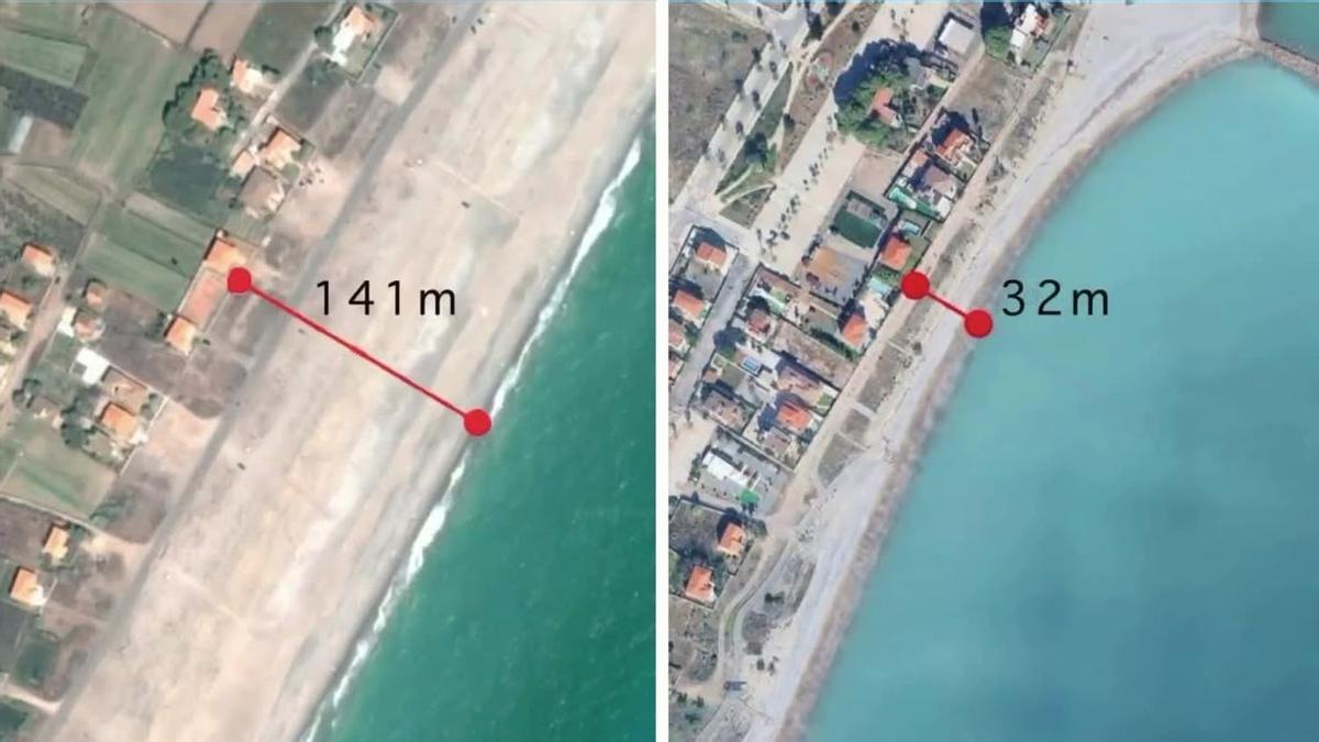 Los vecinos denuncian la pérdida de 109 metros de playa en Almenara en 23 años.
