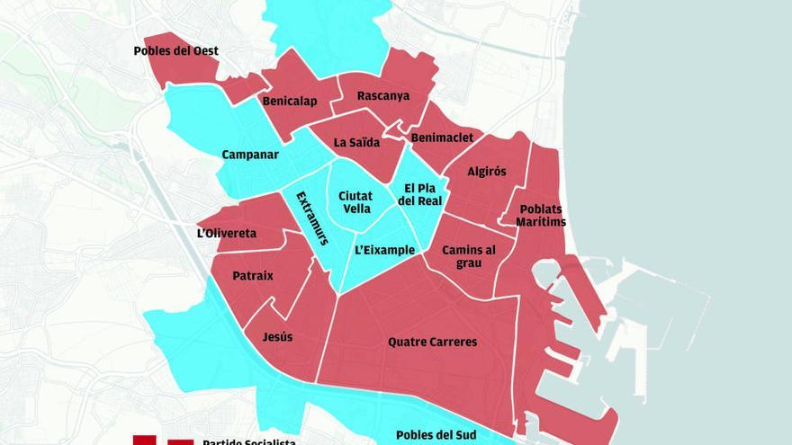 Valencia | Quién ha ganado en cada barrio de la ciudad de València