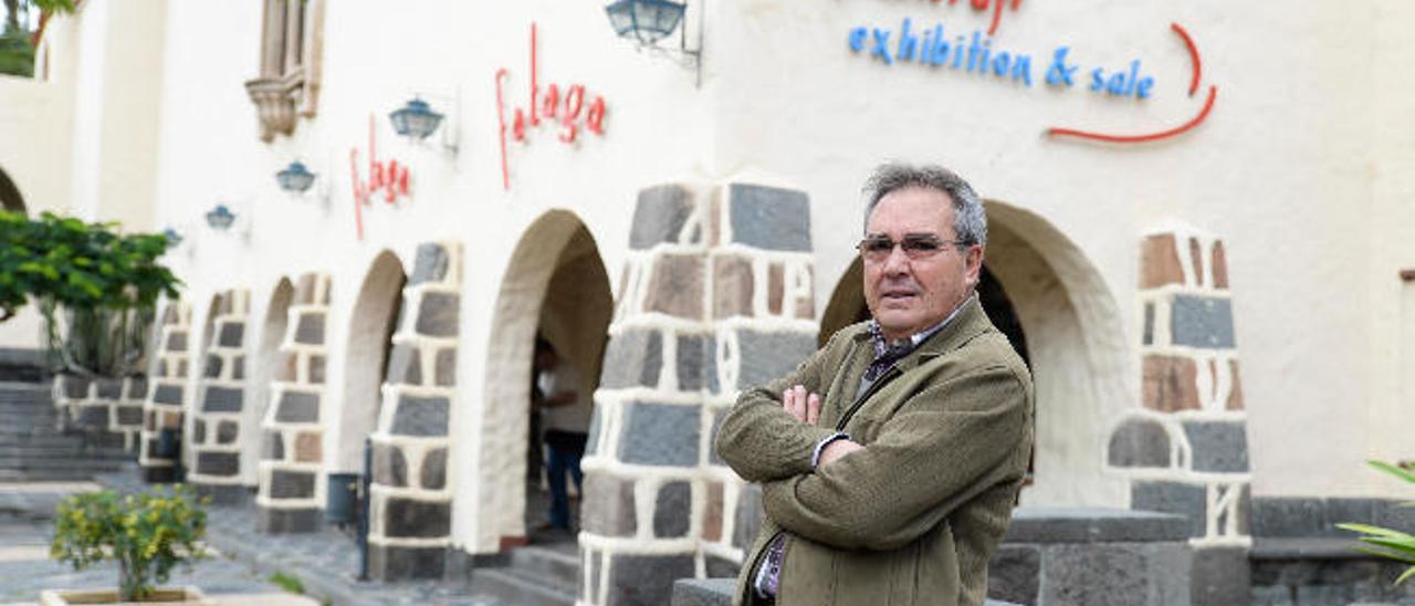 Antonio Betancor Rodríguez, ayer, en el Pueblo Canario, habitual escenario del extinto programa televisivo &#039;Tenderete&#039;.