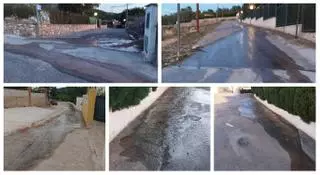 Fugas, cortes de agua y reventones de tuberías en la urbanización Vall d'Umbrí de Borriol