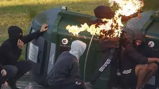 Disturbios en Pamplona durante las protestas contra un acto de Vito Quiles, con al menos un detenido