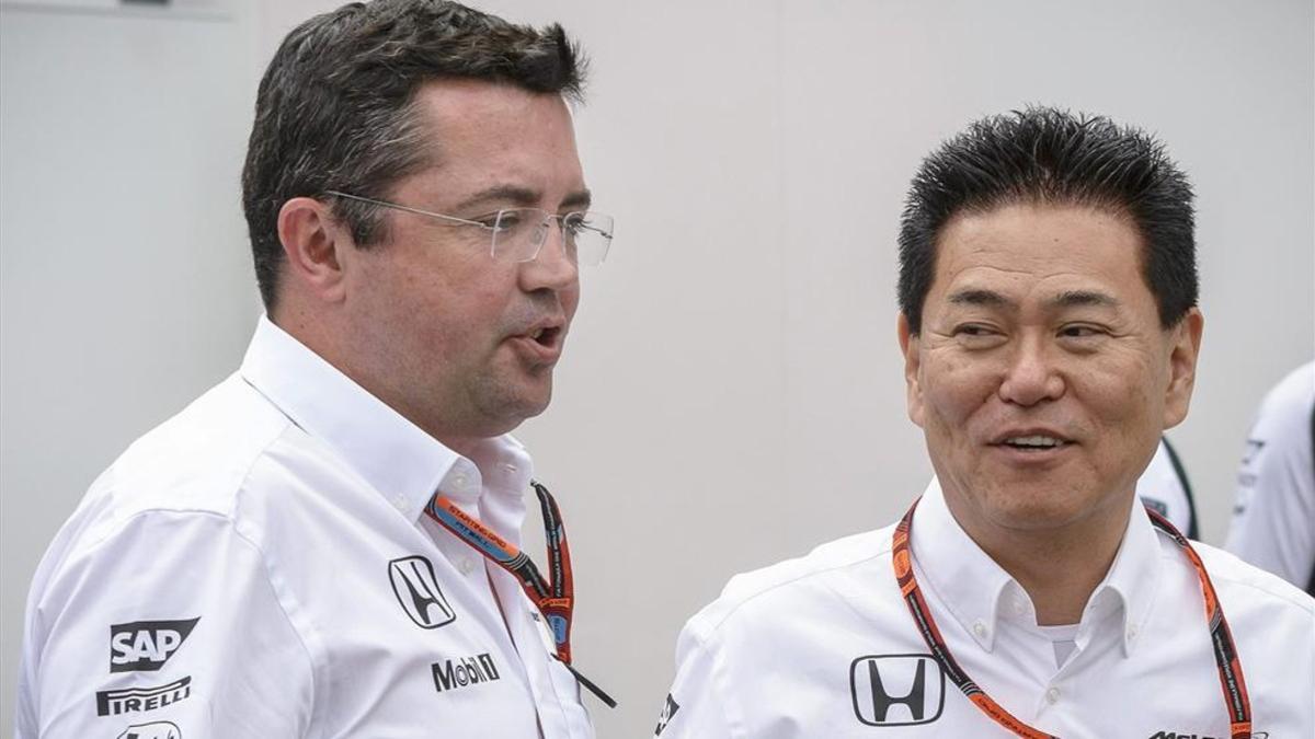 Eric Boullier, junto a Hasegawa, máximo responsable de Honda