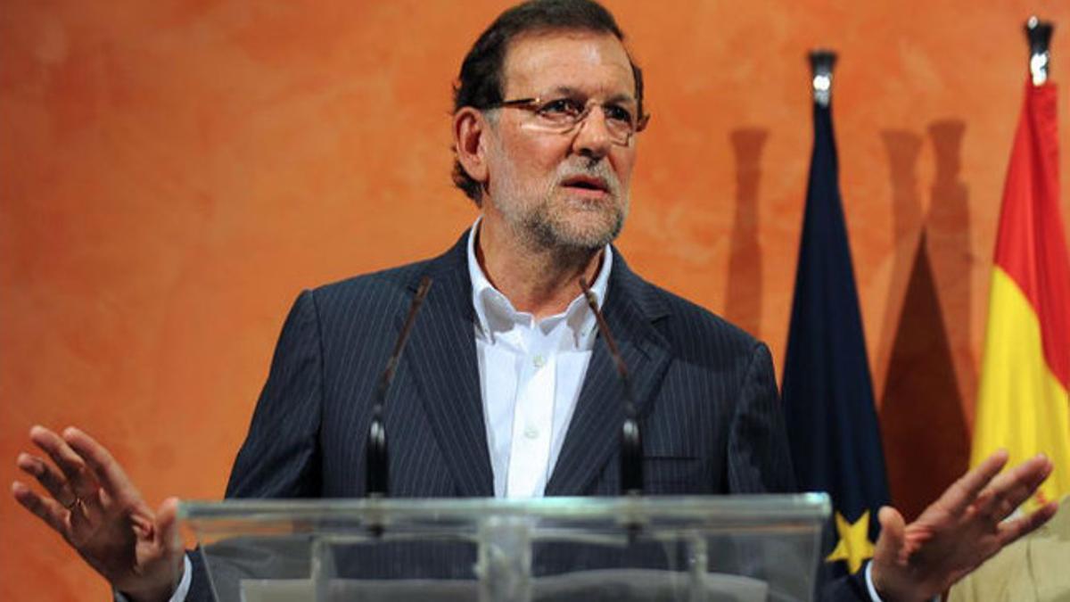 El presidente de Gobierno, Mariano Rajoy, en La Palma del Condado.
