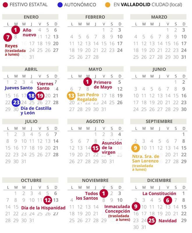 Calendario laboral Valladolid 2019