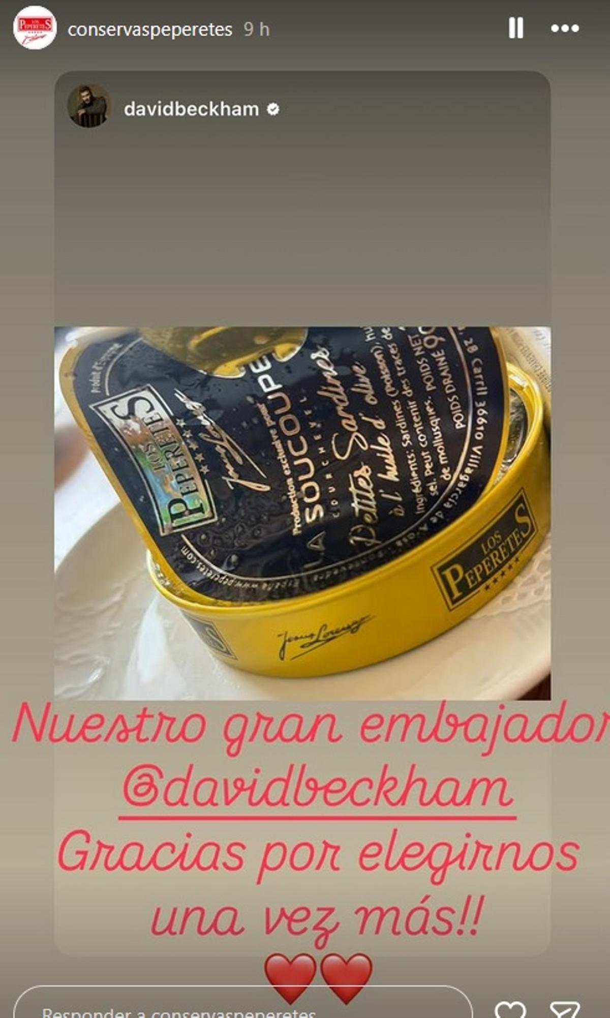 Para Conservas Peperetes, Beckham es «nuestro gran embajador»