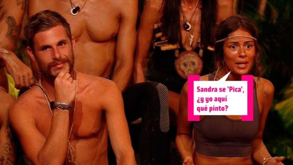 Tom Brusse y Melyssa Pinto en la palapa de 'Supervivientes 2021'