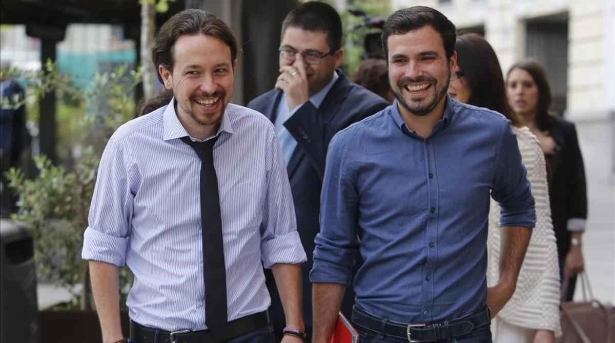 Pablo Iglesias y Alberto Garzón.