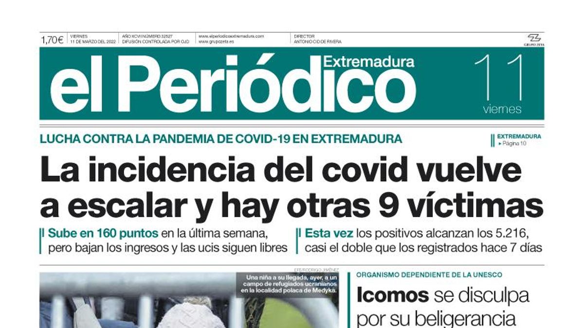 Consulta la portada correspondiente al día 11 de marzo del 2022