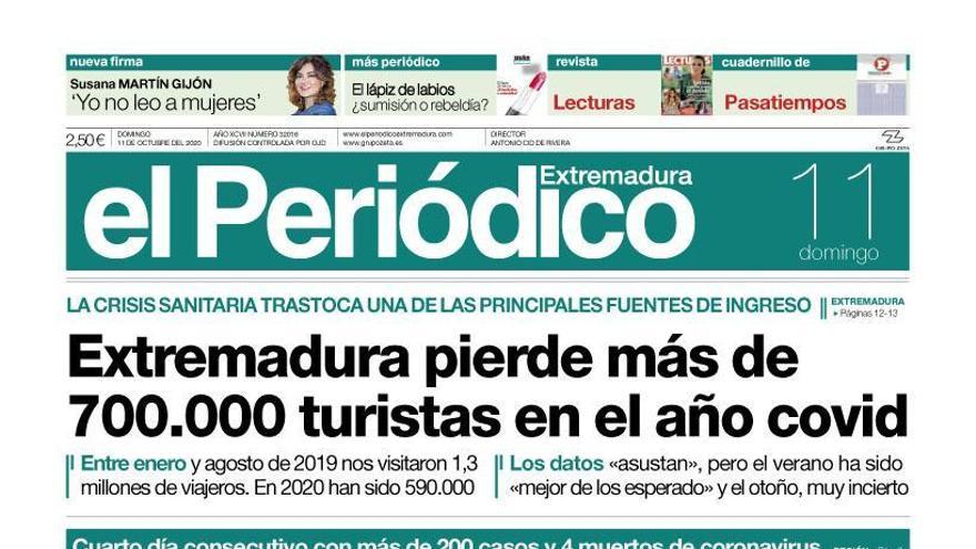 Esta es la portada de EL PERIÓDICO EXTREMADURA correspondiente al día 11 de octubre del 2020