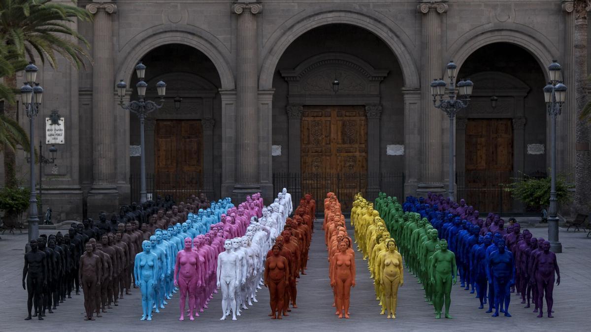 La obra de  Spencer Tunick en Las Palmas de Gran Canaria, en imágenes