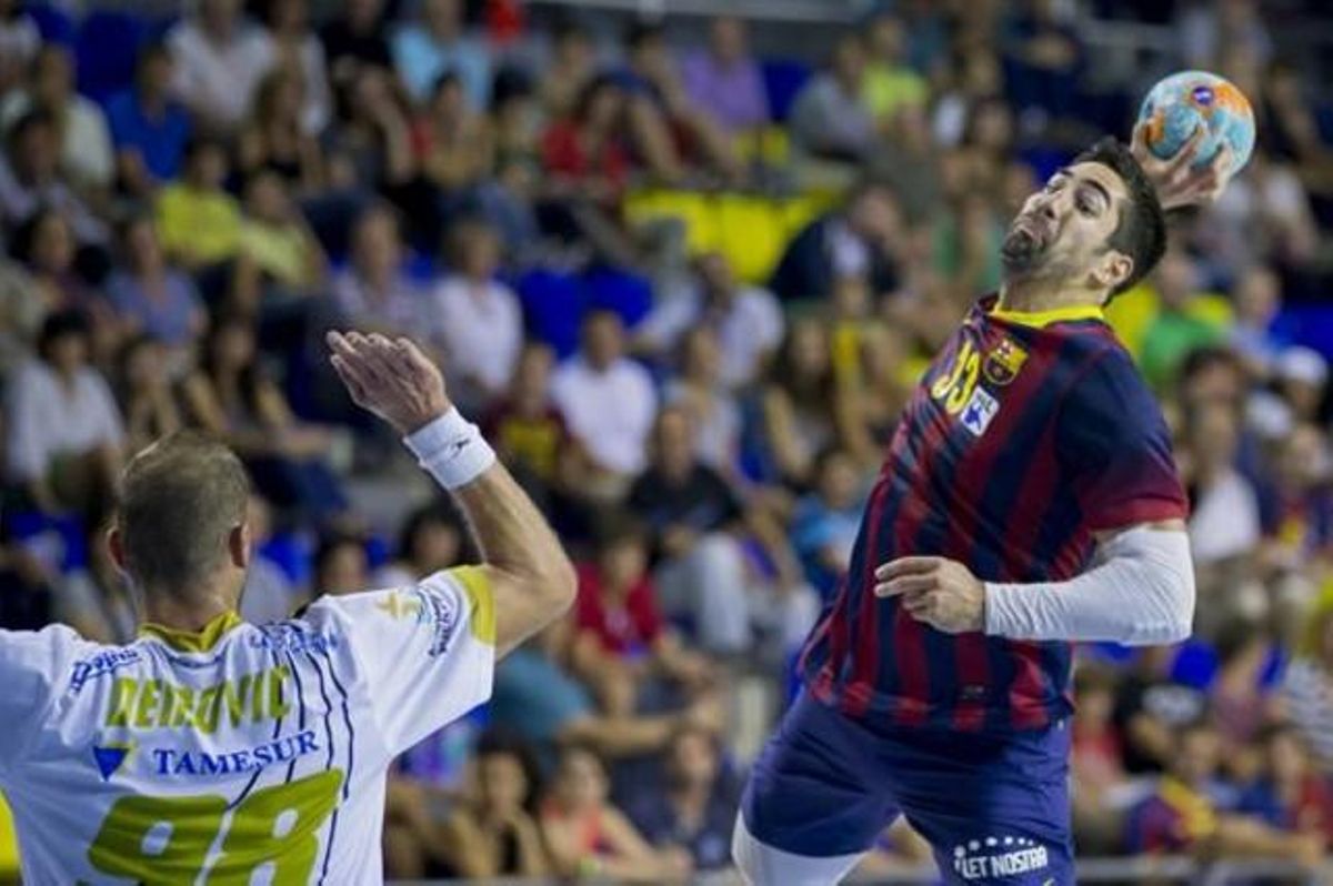 En la imatge, Nikola Karabatic, lateral del conjunt blaugrana. En la imatge, Nikola Karabatic, lateral del conjunt blaugrana.